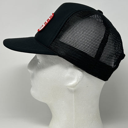 Vintage 80s Dazzle Brilliance Baffle BS Trucker Hat Baseball Cap Snapback Black