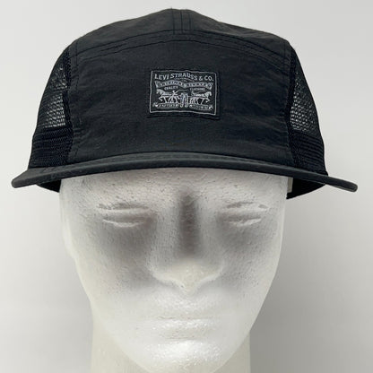 Levi Strauss Mesh Vented Camp Hat Baseball Cap Levis 5 Panel Strapback Black