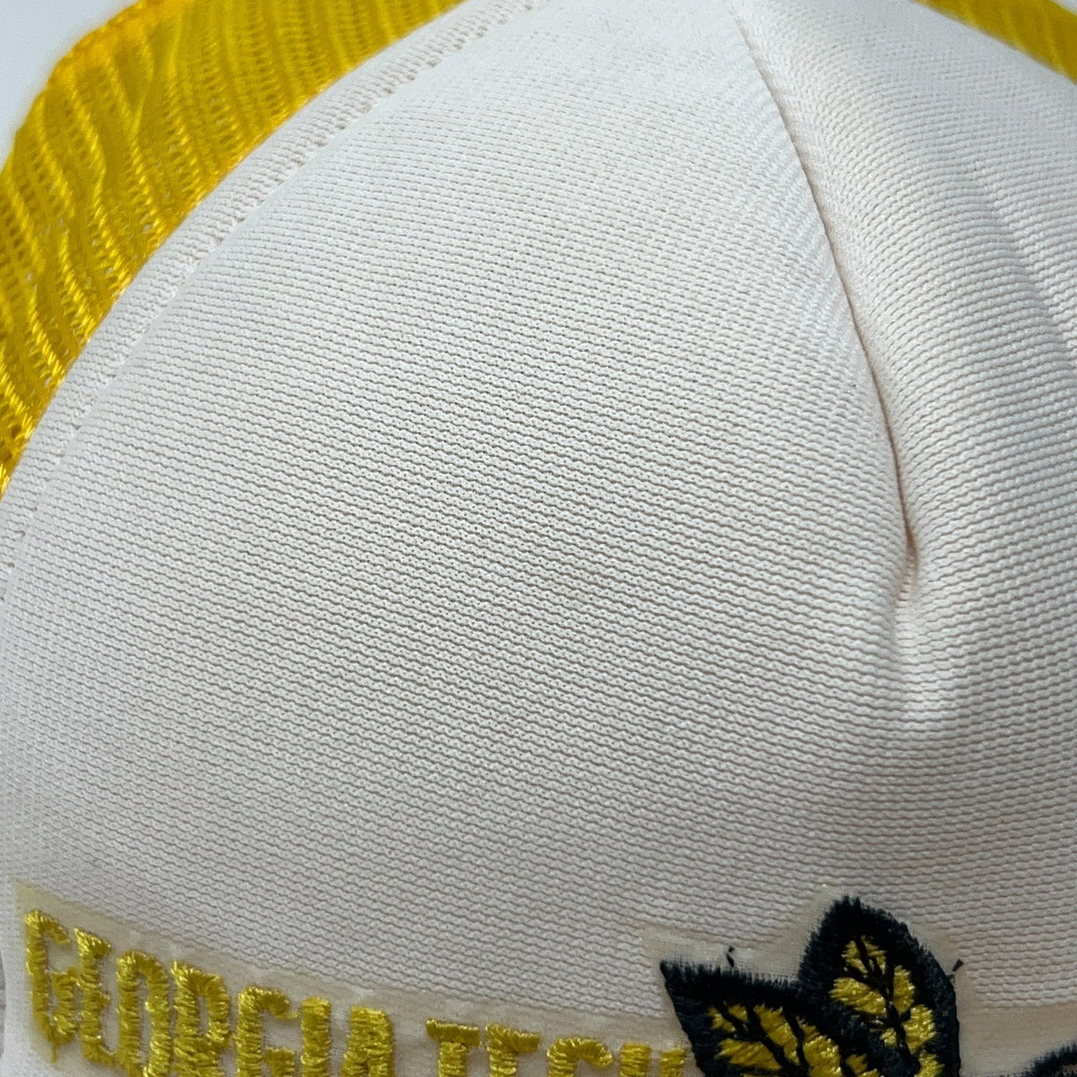 Vintage 80s Georgia Tech Yellow Jackets Rope Trucker Snapback Baseball Hat Cap