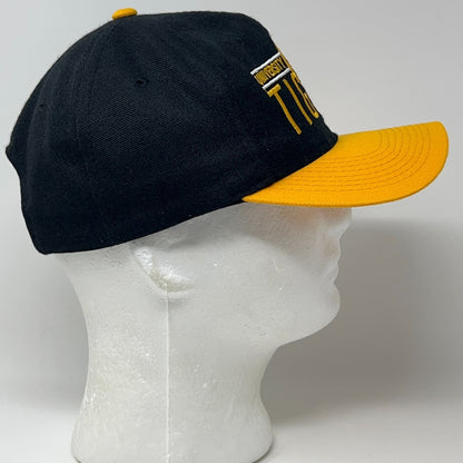 Vintage 90s Missouri Tigers Mizzou University Hat Baseball Cap Snapback Black