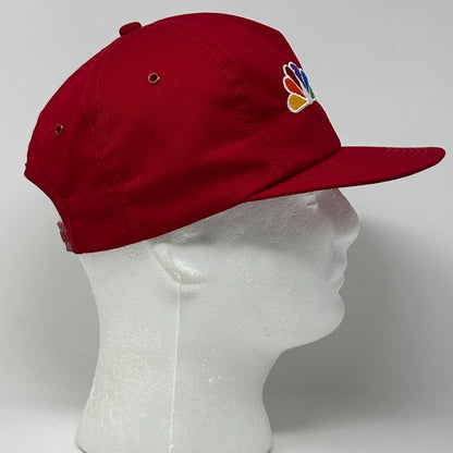 Vintage 80s NBC Sports Hat Baseball Cap K-Products Made In USA Snapback Red