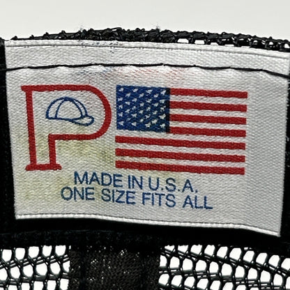 Vintage UWS Football Trucker Hat Cap Black 80s University of Wisconsin Superior