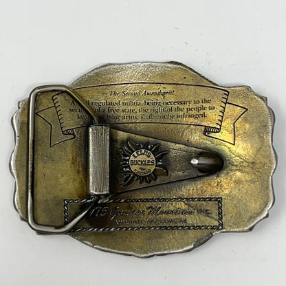 Vintage Right To Bear Arms Bald Eagle Belt Buckle 2nd Amendment Guns Firearms