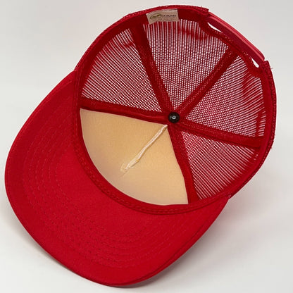 Vintage 80s Henris Supply Inc Trucker Hat Baseball Cap Petaluma Snapback Red