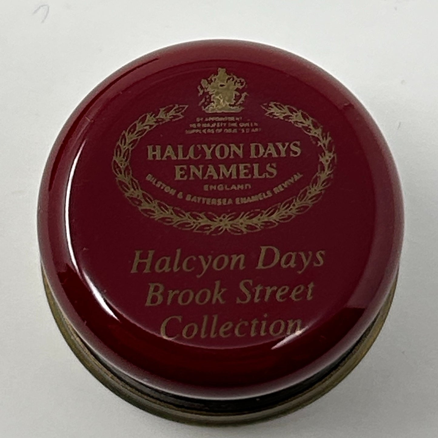 Vintage Halcyon Days Enamel Screw Top Jar "The Gift Is Small" Bilston England