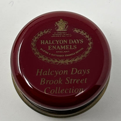 Vintage Halcyon Days Enamel Screw Top Jar "The Gift Is Small" Bilston England