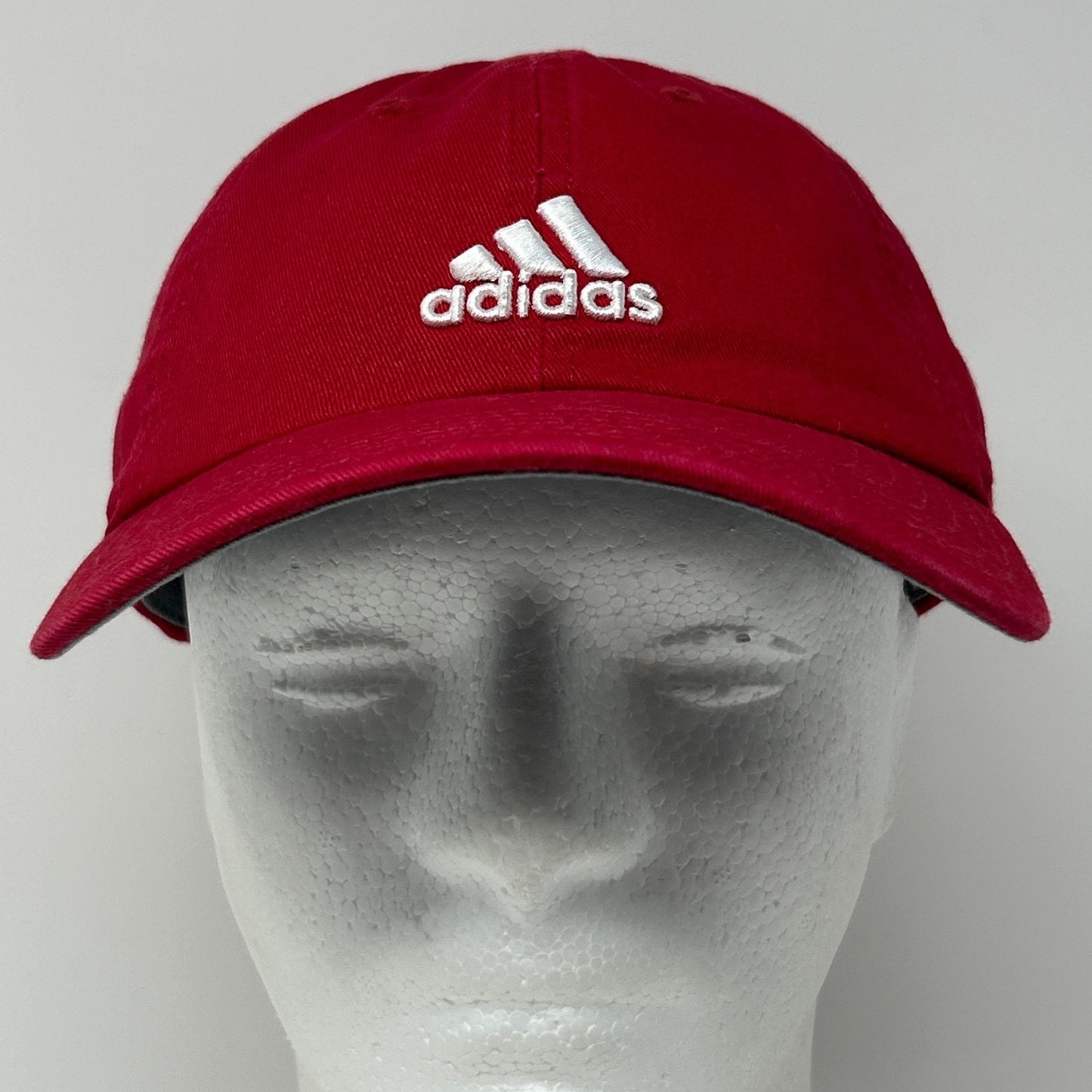 Adidas Climalite Dad Hat Baseball Cap Red Logo Strapback 6 Panel Unstructured