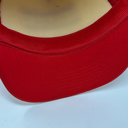 Vintage 80s Delden Garage Doors Hat Baseball Cap Logo Full Foam Snapback Red
