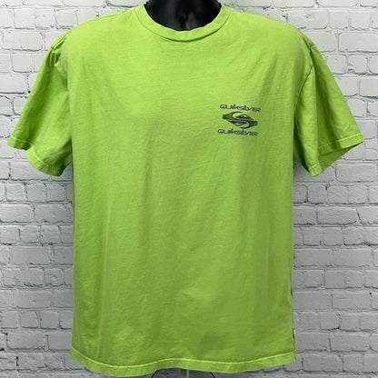 Quiksilver 2023 T Shirt M Medium Green Surfer Surfing Surfboarding Short Sleeve
