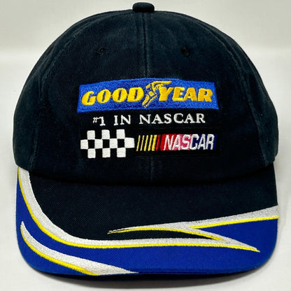 Goodyear Tires NASCAR Hat Vintage 90s K-Products Black Strapback Baseball Cap