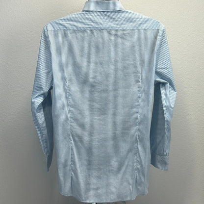 Camisa de vestir con botones al frente de Psycho Bunny, talla grande 16 1/2 32-33, a cuadros, para hombre, azul