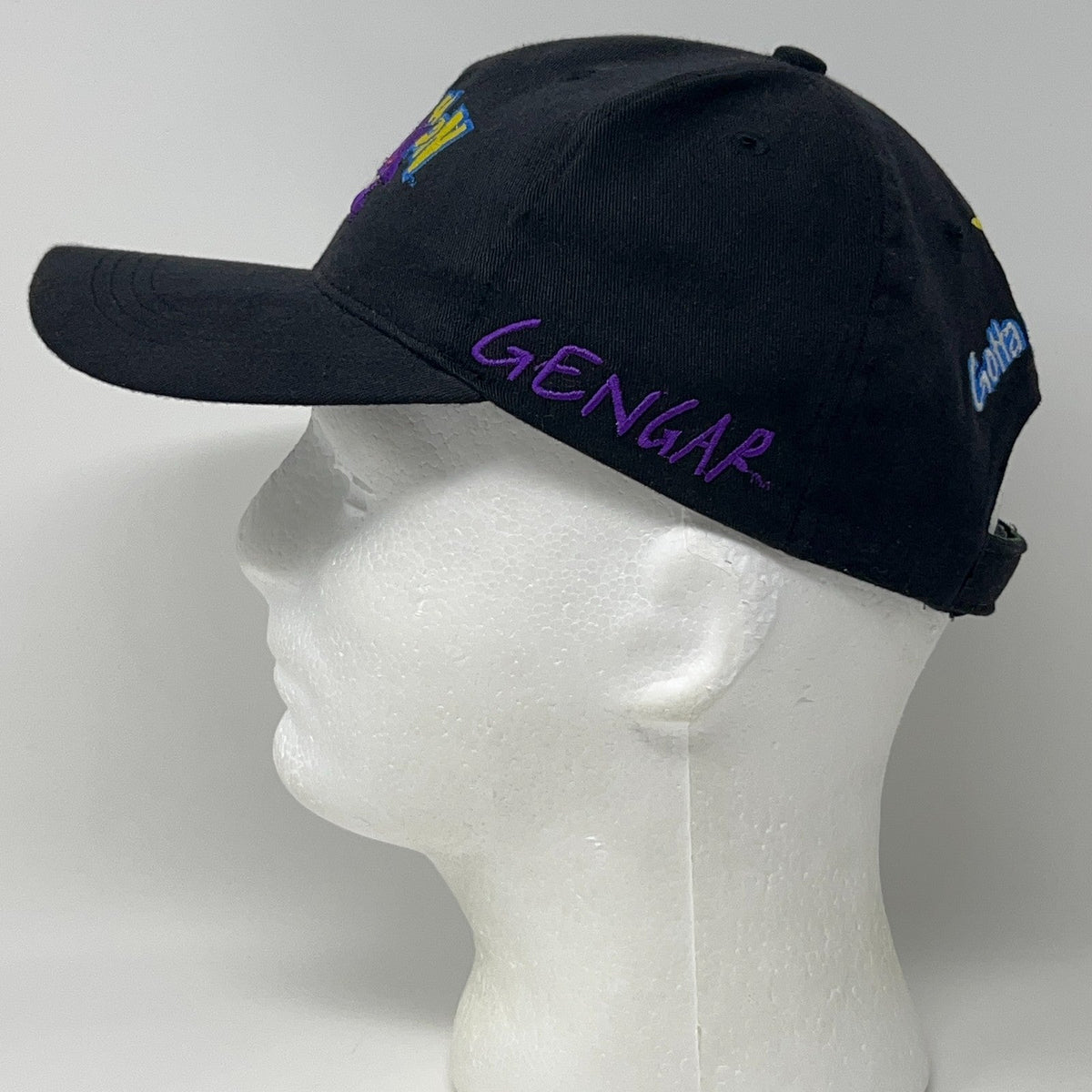 Vintage Pokemon Gengar Pikachu Nintendo Black Strapback Baseball Hat Cap Anime