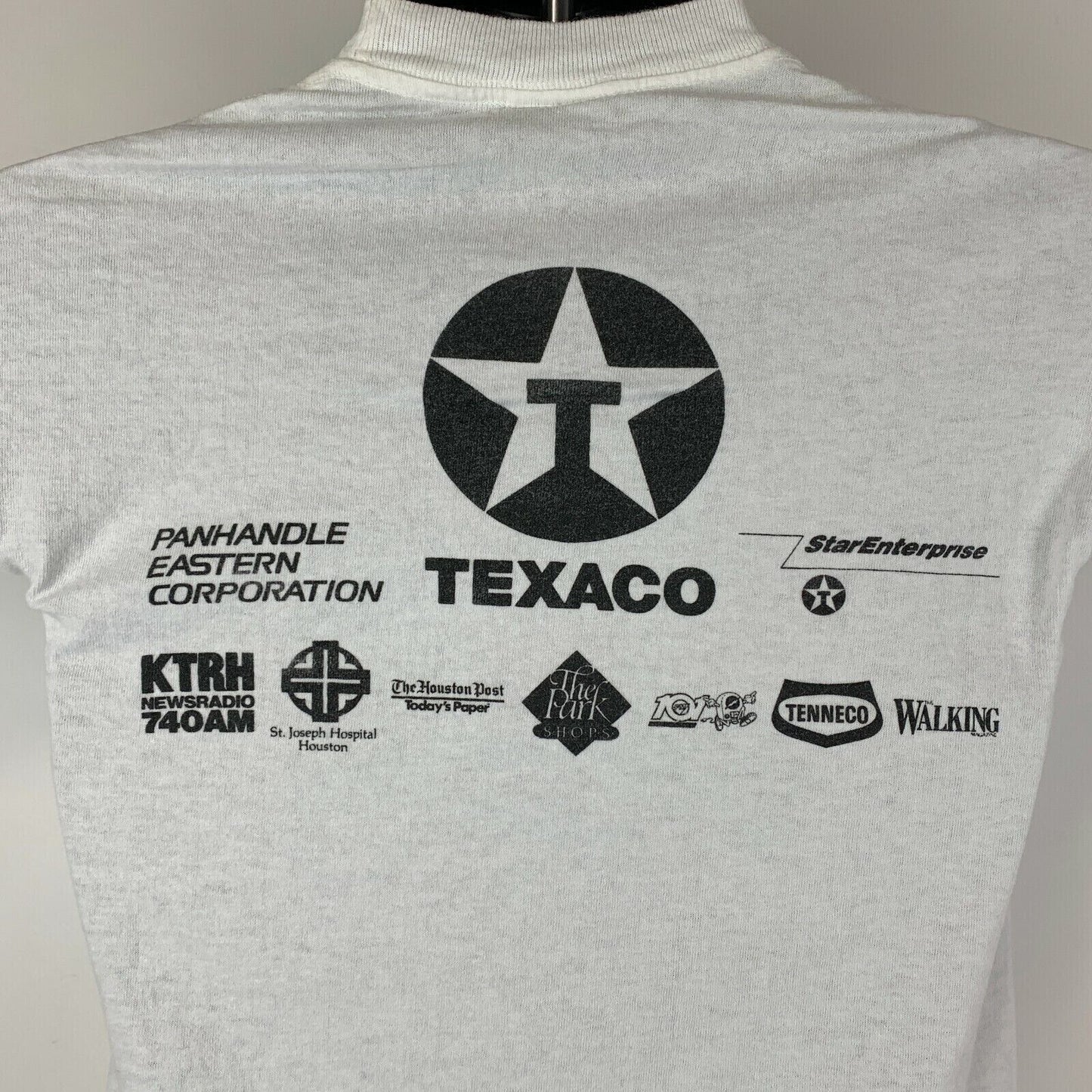 Houston Tunnel Hike Vintage 80s T Shirt X-Small Hiking Texas Texaco Mens White