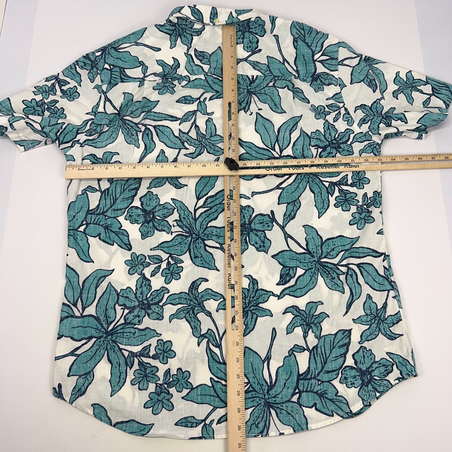 Reyn Spooner Aloha Luhiehu Button Front Shirt Floral White Hawaiian XL X-Large