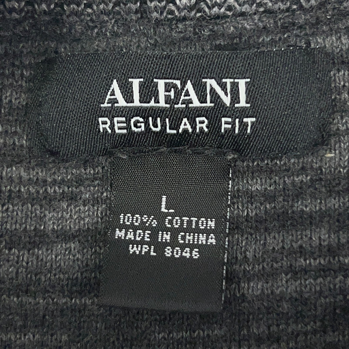 Alfani 1/4 Quarter Zip Sweater Mens L Large Gray 100% Cotton Mock Neck Pullover