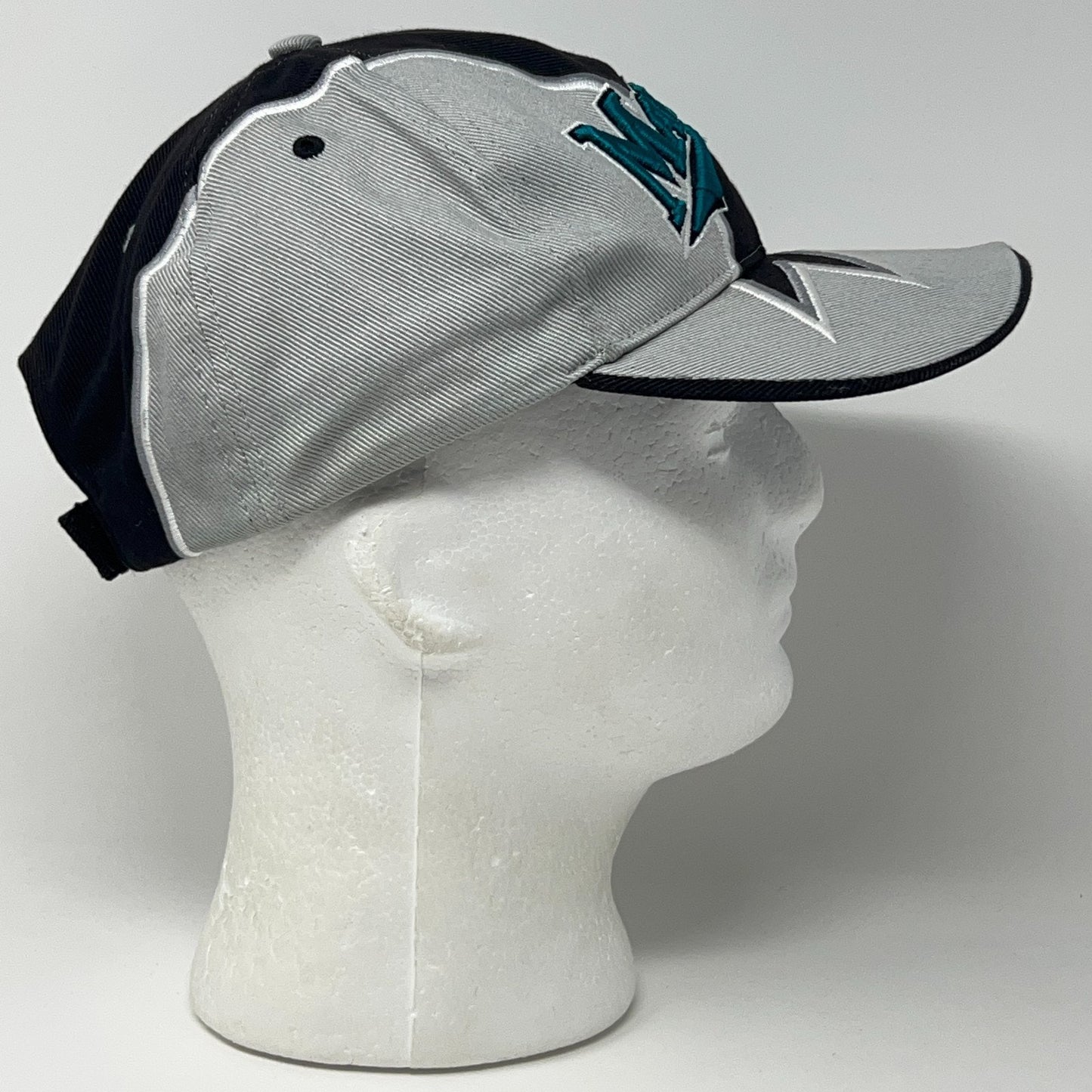 Vintage 90s Florida Miami Marlins Hat Baseball Cap Black Strapback 6 Panel MLB