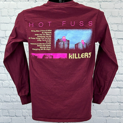 The Killer Hot Fuss Album Tracklist T Shirt Rock Band LS Red Tee Mens S Small