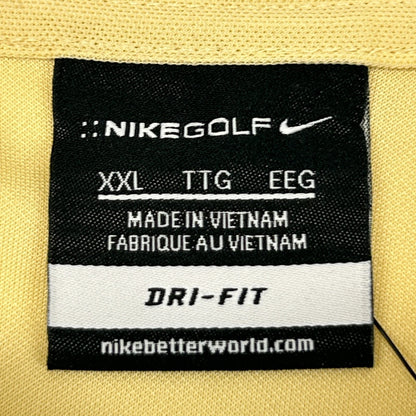 Nike Golf Tree of Life Polo Shirt Golfing Golfer Dri Fit Yellow Mens XXL 2XL