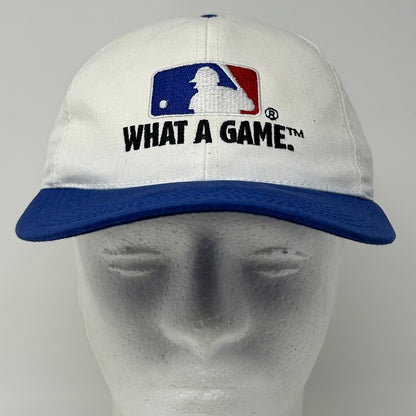 Vintage 90s MLB What A Game Youth Hat Baseball Cap Logo Kids Boys Snapback White