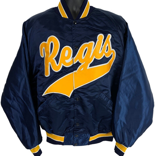 Regis University Rangers Vintage 90s Chaqueta satinada Jesuita Denver Colorado Azul XL