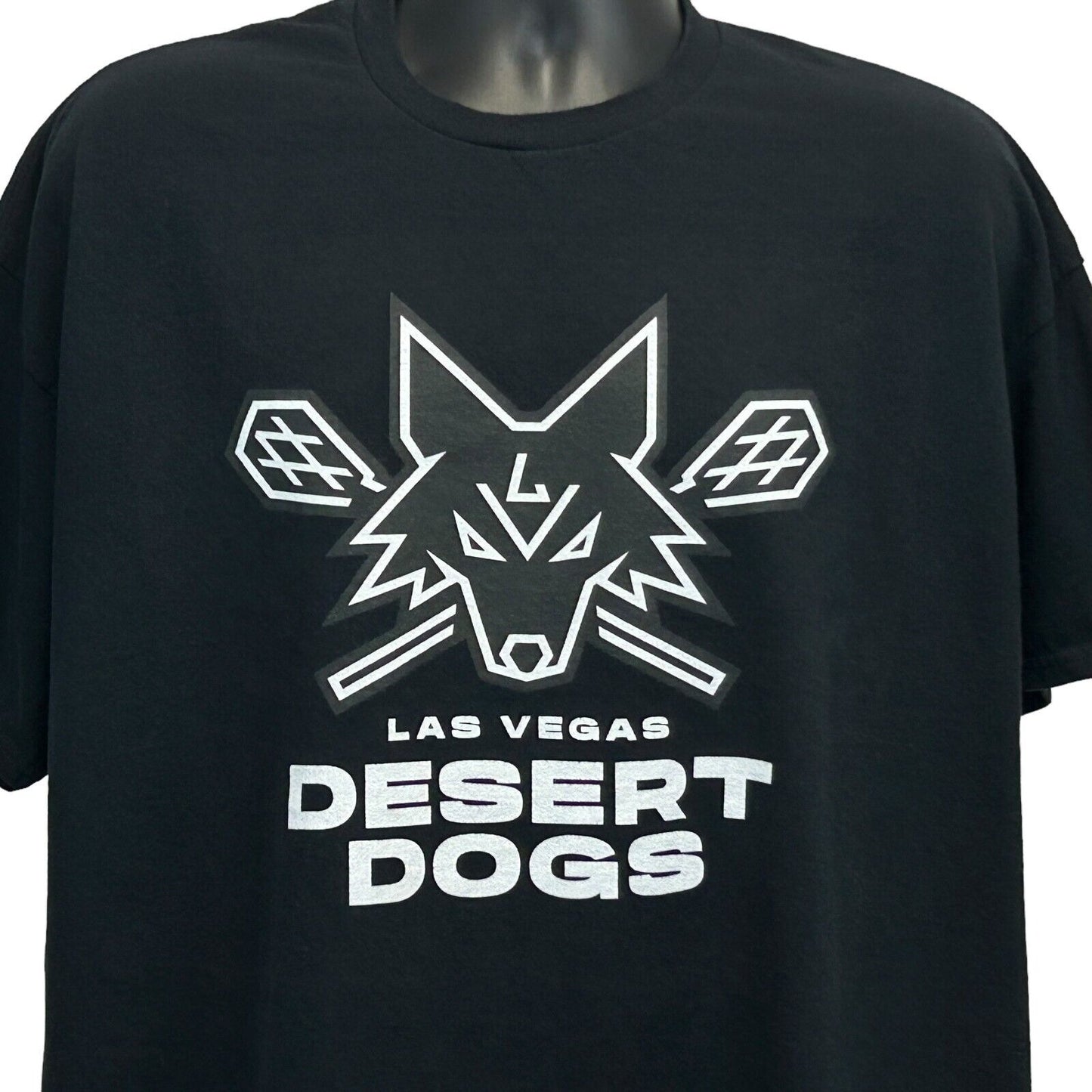 Camiseta de lacrosse NLL para hombre, talla XXL y 2XL, color negro, de Las Vegas Desert Dogs