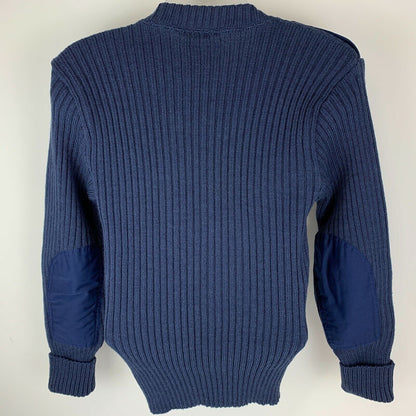 Brigade Quartermaster Vintage 80s Sweater Medium 40 Woolly Pully Wool Mens Blue