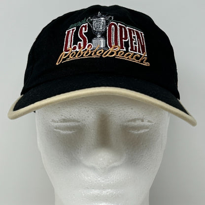 Vintage 2000 US Open Pebble Beach Hat Cap Black Tiger Woods 100th Golf Strapback