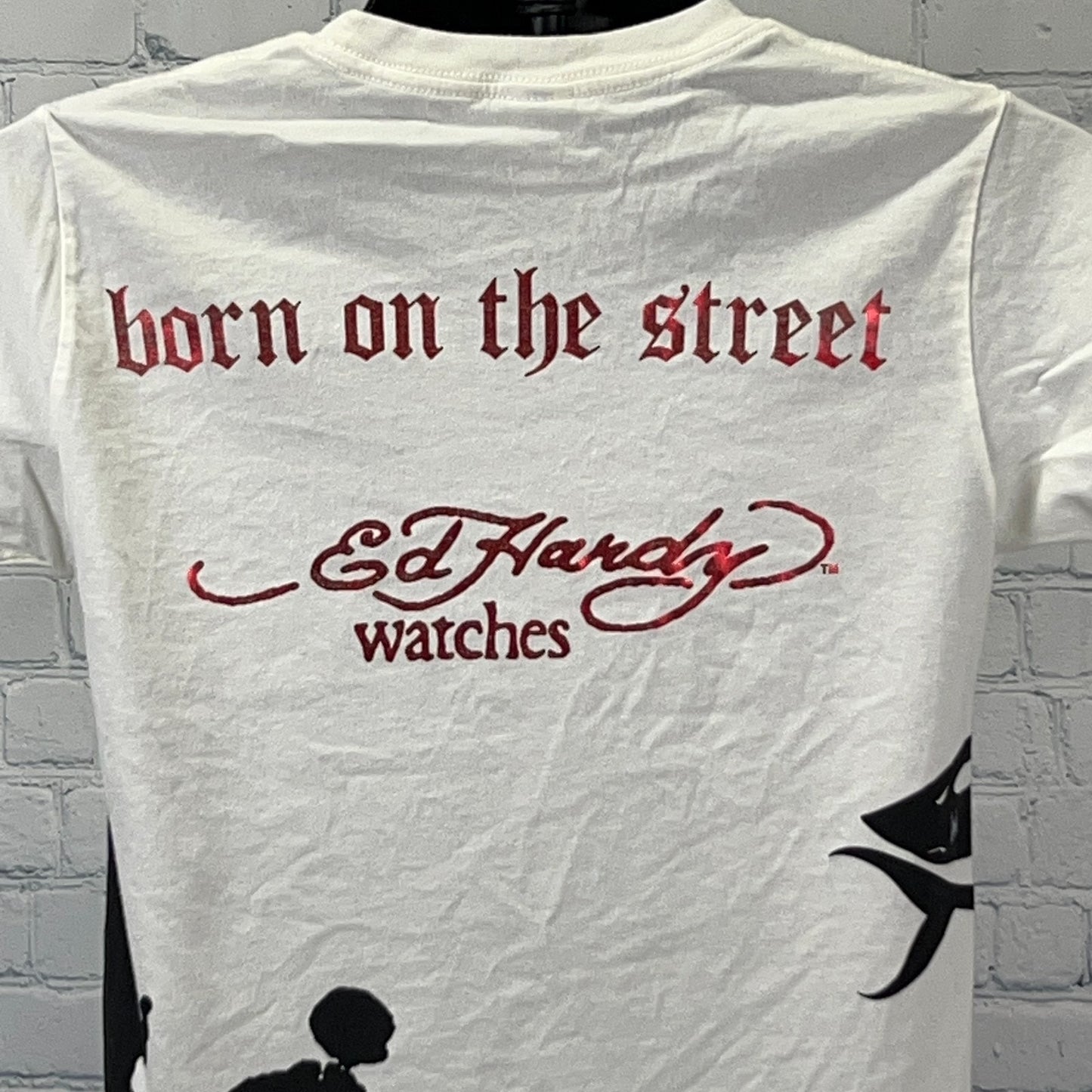 Ed Hardy Watches Smet Ripper T Shirt Christian Audigier USA Made White S Small
