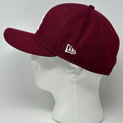 Los Angeles LA Dodgers Baseball Hat Cap Fitted 7 5/8 New Era 59Fifty Maroon Red