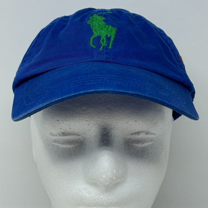 Vintage Polo Ralph Lauren Dad Hat Baseball Cap Big Pony MCMLXVII Strapback Blue