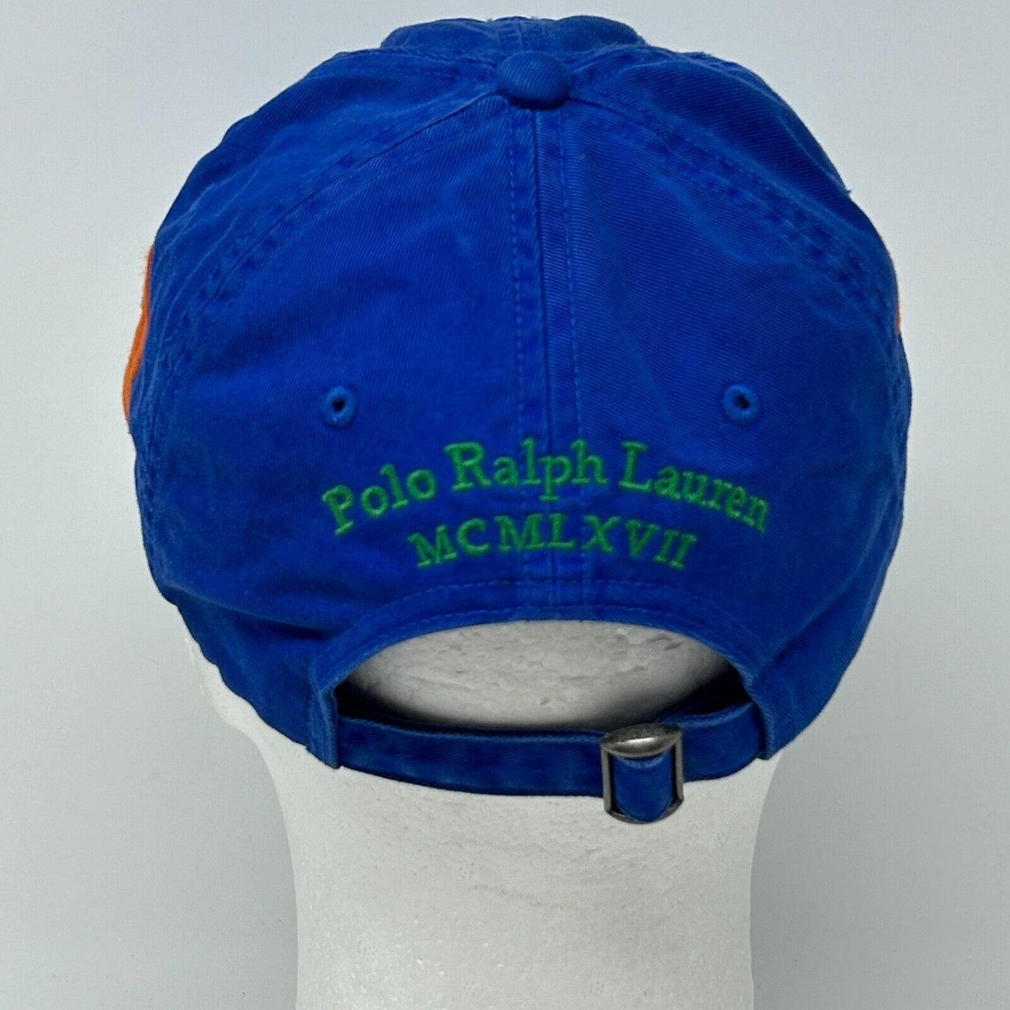 Vintage Polo Ralph Lauren Dad Hat Baseball Cap Big Pony MCMLXVII Strapback Blue