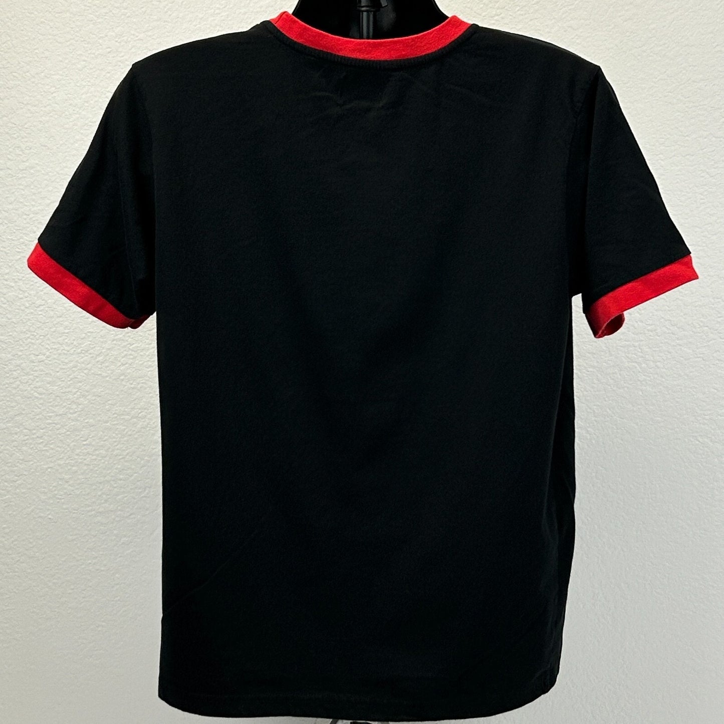 NASA Space Bear Ringer T Shirt Mens L Large Black Short Sleeve Navy Yard