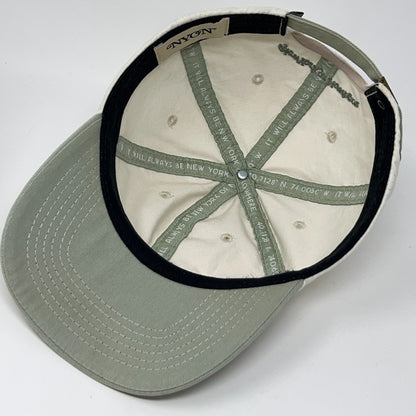 NYON New York Or Nowhere Hat Baseball Cap Dad Strapback Cream Green Embroidered