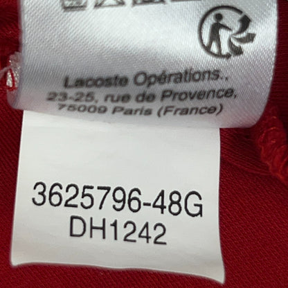 Lacoste Polo Shirt Mens XL X-Large Red Regular Fit Cotton Crocodile Logo Peru