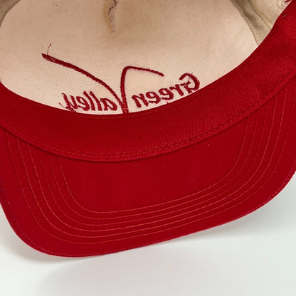 Vintage 90s Green Valley Golf Course Hat Baseball Cap Sioux City Snapback Red
