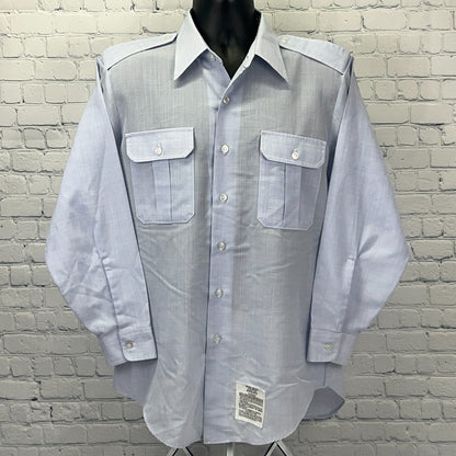 Propper USAF Air Force Shirt 16‑32 AF Blue Polyester Wool Uniform Long Sleeve