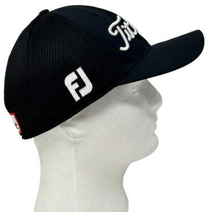 Titleist Pro V1 FootJoy New Era 高尔夫帽子 黑色棒球帽 Flex Fitted L/XL