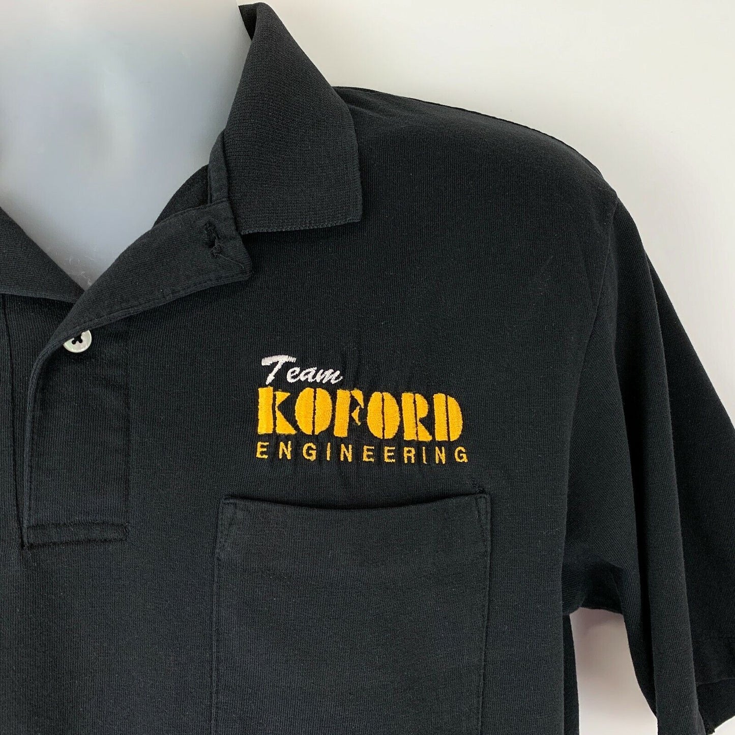 Koford Engineering 老虎机车复古 90 年代 Polo 衫 大型赛车 男式 黑色