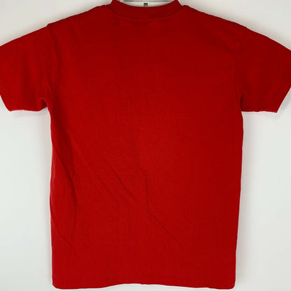 Camiseta vintage de campamento de softbol de Chapelwood Methodist, talla pequeña, para hombre, de Houston, Texas, color rojo