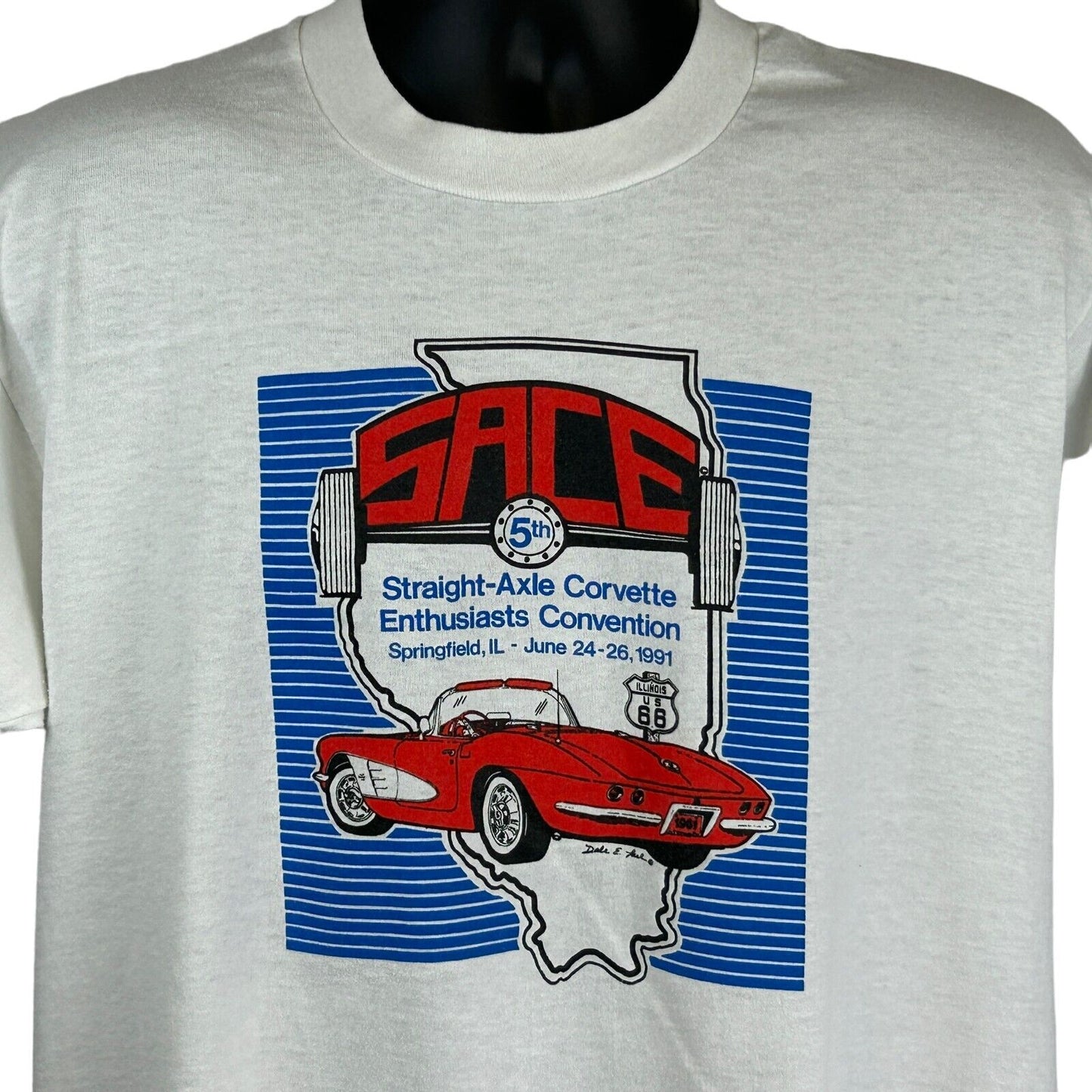 SACE Straight Axle Corvette Enthusiast T Shirt X-Large Vintage 90s Mens White