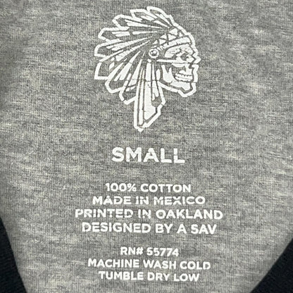 SAVS Native American Indian Raglan T Shirt S Small Gray 3/4 Sleeve Baseball Tee