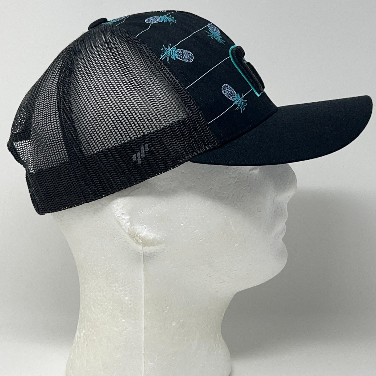 TravisMathew Big Bend Pineapple Trucker Hat Snapback Black Golf Baseball Cap