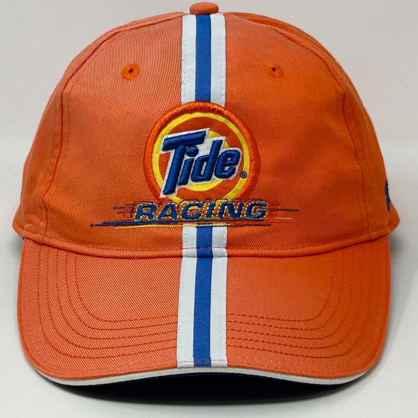 Gorra de béisbol vintage Y2K de NASCAR de Tide Racing con correa trasera naranja Downey Auto