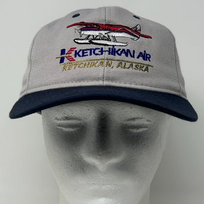 Vintage 90s Ketchikan Air Best In The Bush Hat Baseball Cap Alaska Snapback Gray