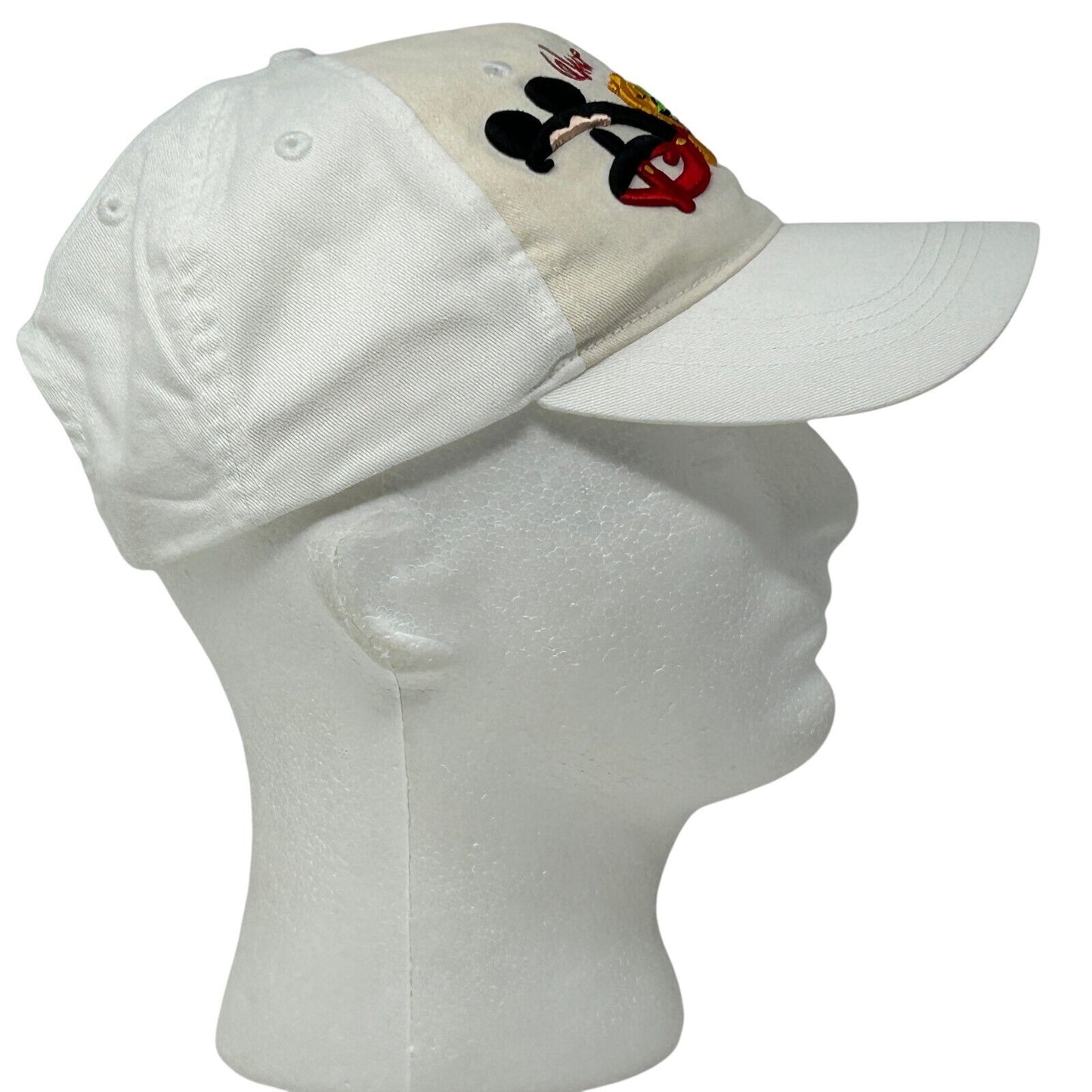 Walt Disney World Hat Embroidered Characters White 6 Panel Snapback Baseball Cap