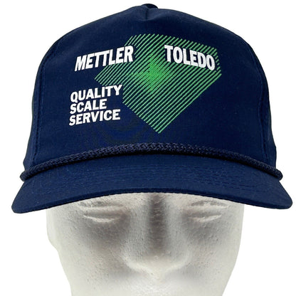 Mettler Toledo Vintage 90s Hat Blue Rope Roping Corded Snapback Baseball Cap