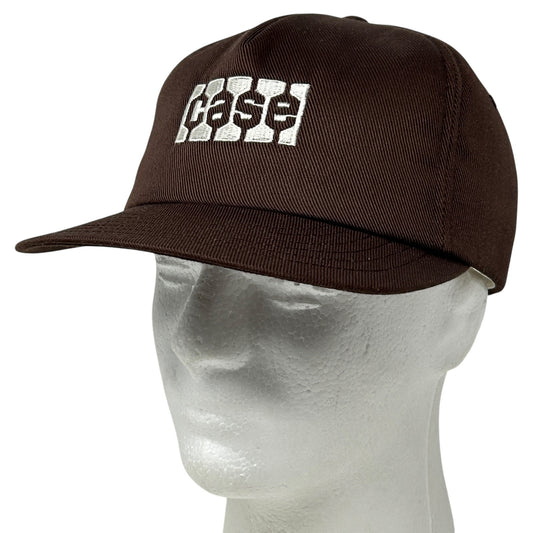 Vintage Case IH Hat Cap Brown 80s Farming Farmer Tractor Full Foam Snapback USA