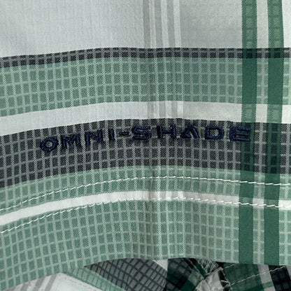 Columbia PFG Super Low Drag Button Front Shirt Fishing SS Plaid Green XL X-Large