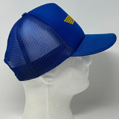 Vintage 80s Top Gun Movie Trucker Hat Baseball Cap Blue USN Film Mesh Snapback