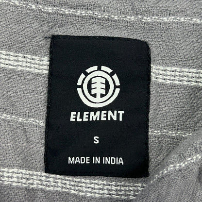 Element Skateboards Shirt S Small Gray Stripe Cotton Short Sleeve Button Front